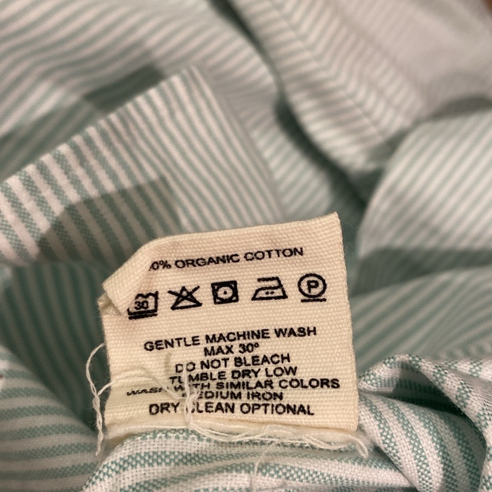 Djerf Avenue Breezy Shirt Green Stripe Button Down Size Small - Picture 12 of 14